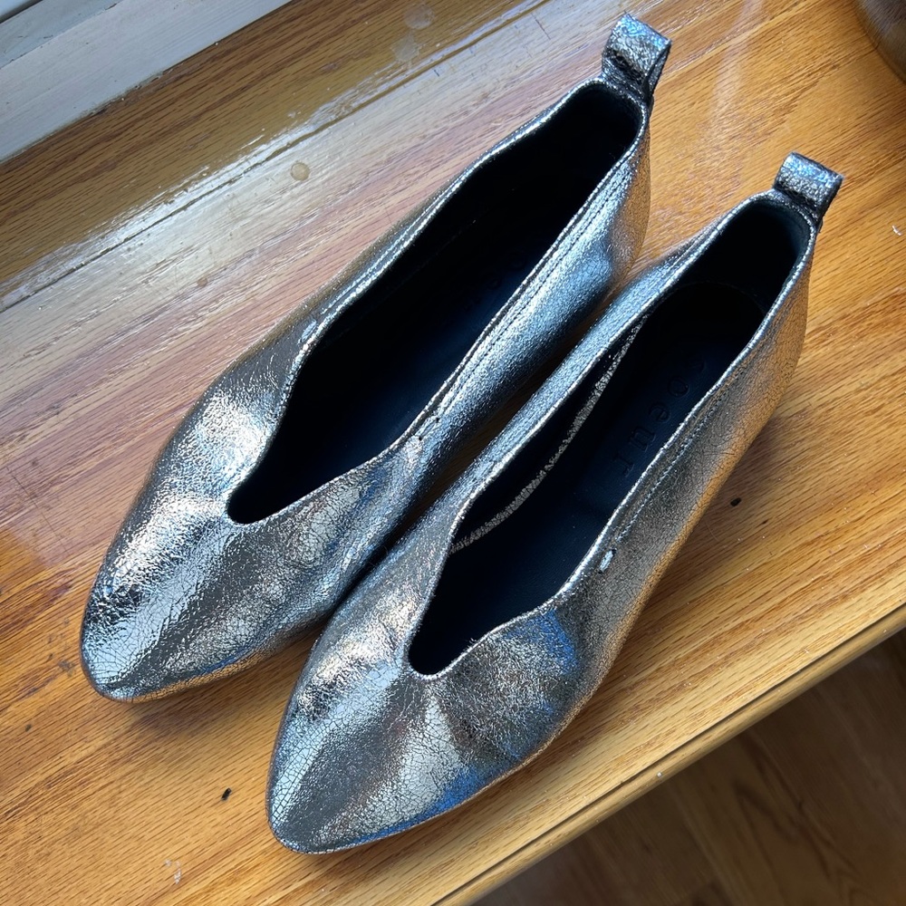 Soeur Ava ballerina flats in silver